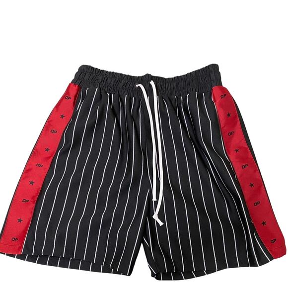 Daniel Patrick All-Star Pinstripe Shorts – Black / Red / White – Size M - Picture 2 of 5